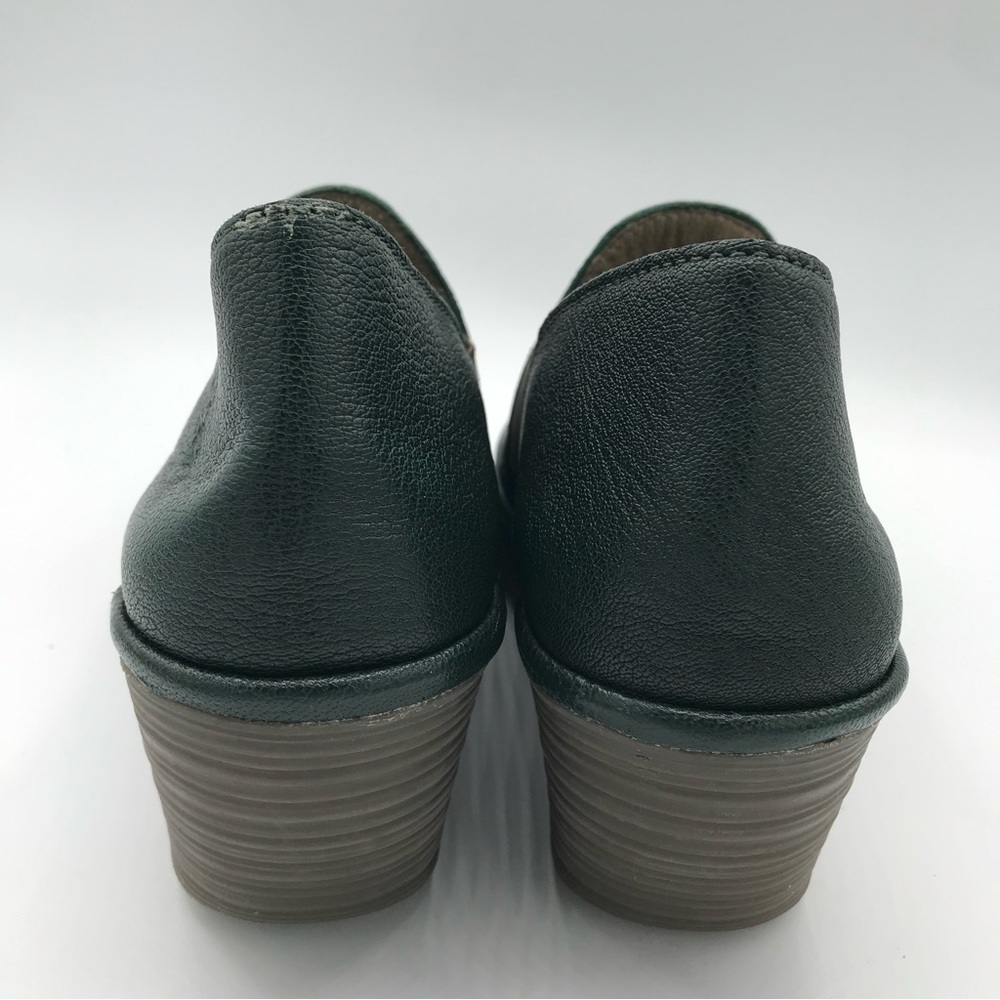 Fly London Shoes YUA Women's 39 US 8-8.5 Platform Wedges Green Leather Bootie - Picture 4 of 15